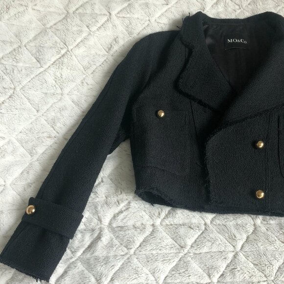 MO&Co. Vintage Cotton-blend Cropped Jacket_Women _ BLACK _ Size S - Picture 5 of 16